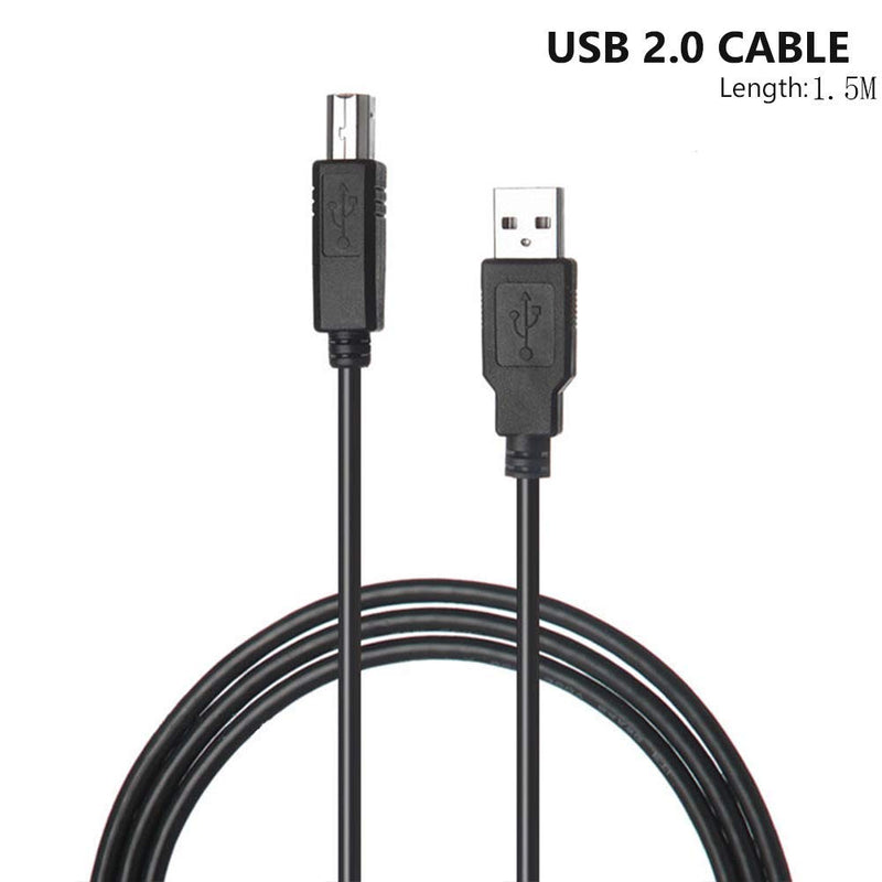  [AUSTRALIA] - USB 2.0 B Cable USB Cord Compatible for M-Audio Keystation Mini 32 49 61 MK3,Oxygen 25 49 61 IV,CTRL49,Native Instruments Maschine Mikro Mk3 Drum Controller,Komplete Kontrol M32 A25 A49 A61