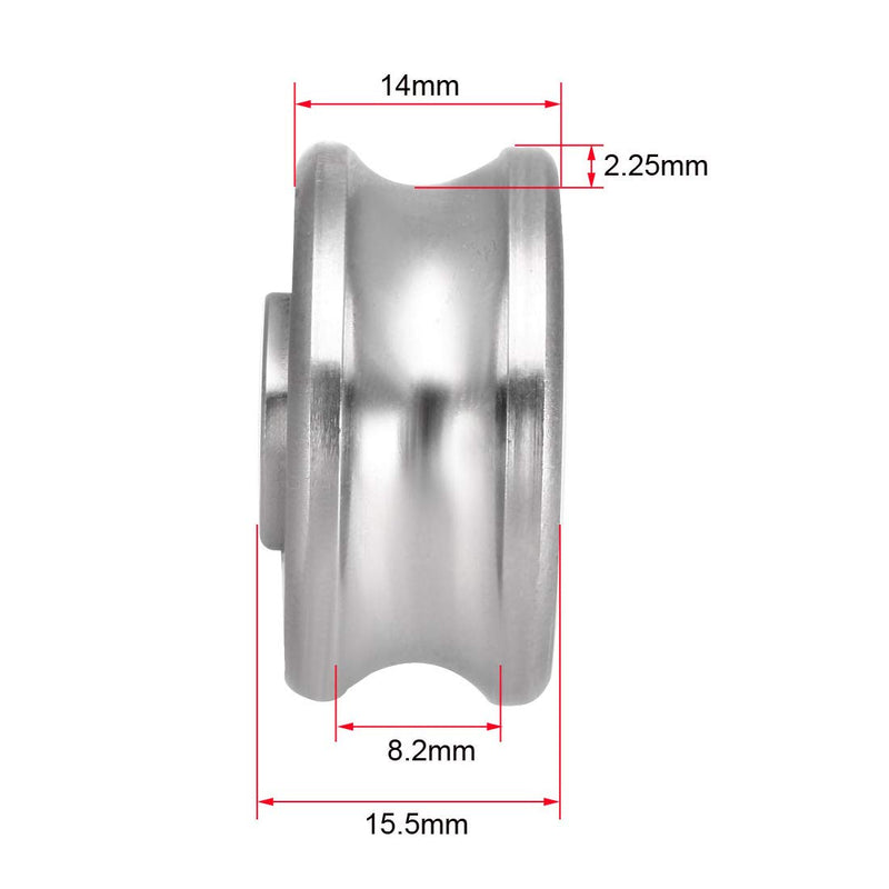  [AUSTRALIA] - uxcell SG25 Deep U Groove Ball Track Guide Bearing 8mmx30mmx14mm Double Sealed (GCr15) Chrome Steel Bearing 2pcs