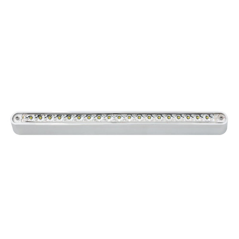  [AUSTRALIA] - Grand General 76291 Amber 12" 19-LED Sealed Light Bar with Clear Lens, Chrome Base and 3 Wires for Dual Function Amber/Clear w/Mount