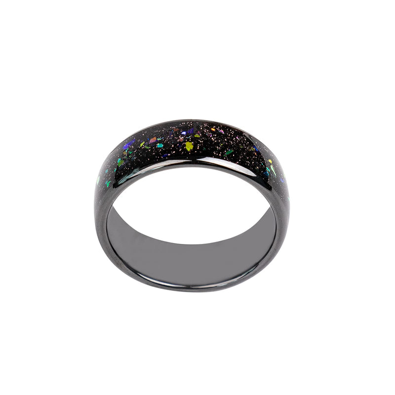  [AUSTRALIA] - HECERE Waterproof Ceramic NFC Ring, NFC 215 Chip Universal for Mobile Phone, All-Round Sensing Technology Wearable Smart Ring, Colorful Fragments Ring for Men or Women (Colorful Fragments Ring 18mm) Colorful Fragments ring 18mm
