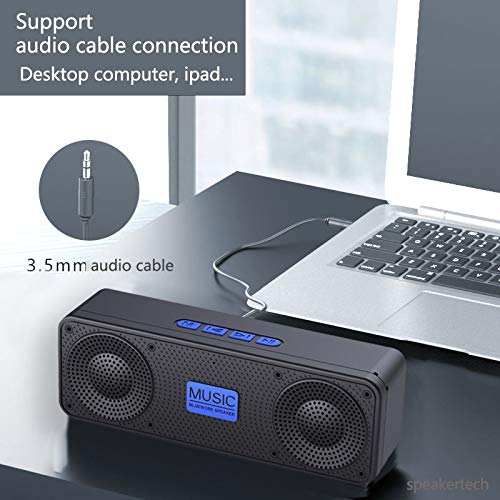 Bluetooth Speaker,Crystal Clear 3D Stereo Hi-Fi Bass Portable Wireless Bluetooth Speaker 5.0 with 18H Playtime,Two Speaker Together Create Wonderful Sound,Blue Blue 1pack - LeoForward Australia