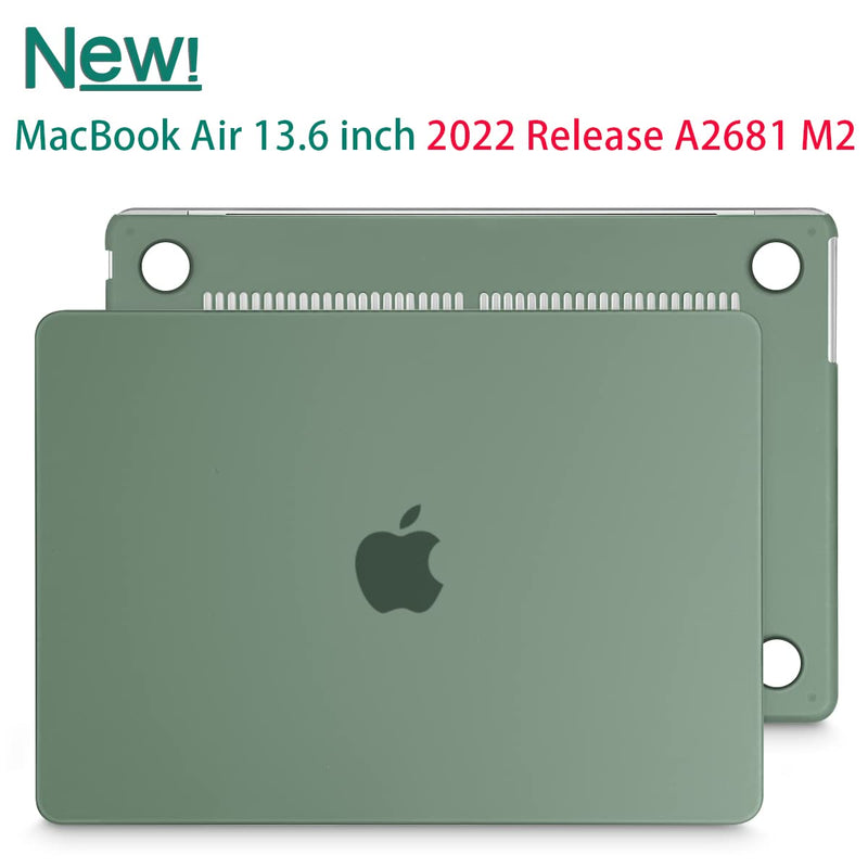  [AUSTRALIA] - May Chen Compatible with [2022 Newest Release] MacBook Air 13.6 Inch Model A2681, Plastic Hard Shell Case for Macbook Air 13 inch Apple M2 Clip with Liquid Retina display Fits Touch ID, Midnight Green