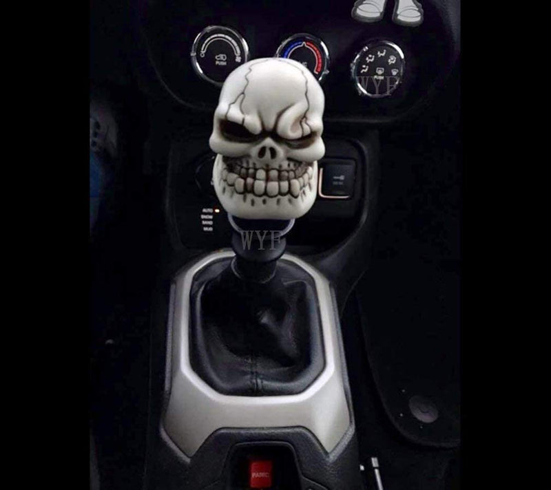  [AUSTRALIA] - WYF Shifter Knob, Human Bone Skull Gear Stick Shift Lever Cover Universal Fit for Most Manual or Automatic Transmission Without Button (Bone Color) Bone Color