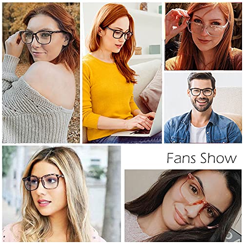  [AUSTRALIA] - Blue Light Glasses for Women Men Computer Blocking Clear Bluelight Blocker 2 Pack Nerd Anti Eye Strain Black Crystal (2pack)black+crystal | Anti-blue Light Lens