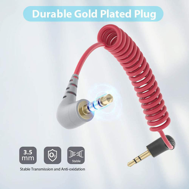  [AUSTRALIA] - TRS to TRRS Adapter Cable Wireless Lavalier Microphone Cable for RODE SC7,Wireless GO Microphone/Mobile Phone Conversion Cable,3.5mm Microphone Cable Spring Type Connected to Phones,Tablets,ipads ect