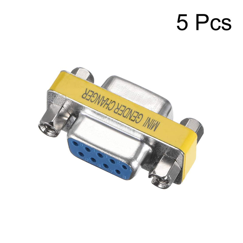  [AUSTRALIA] - uxcell DB9 VGA Gender Changer 9 Pin Female to Female 2-row Mini Gender Changer Coupler Adapter Connector for Serial Applications Blue Pack of 5