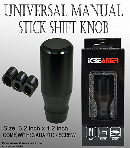 ICBEAMER Racing Style Manual Transmission Stick Shift Universal Shift KNOB [Color: Metric Black] 1.2"X3.2" - LeoForward Australia