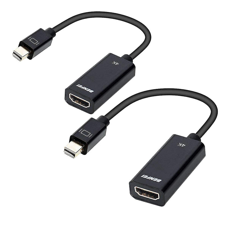  [AUSTRALIA] - Mini DisplayPort to HDMI 2 Pack, Benfei Mini DP(Thunderbolt Compatible) to HDMI 4K Adaptor Gold-Plated Cord Compatible with MacBook Pro, MacBook Air, Mac Mini, Microsoft Surface Pro 3/4