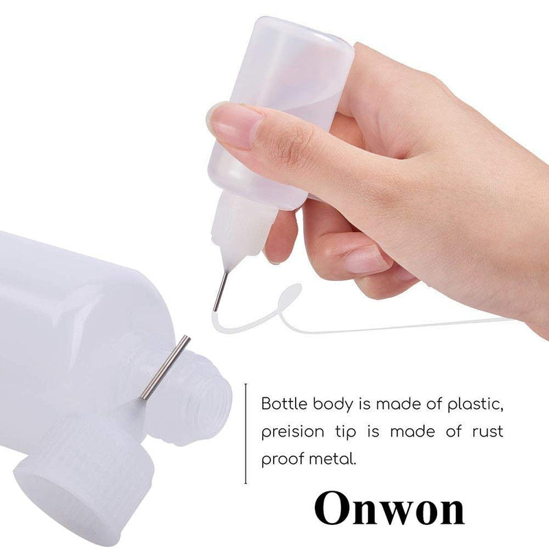  [AUSTRALIA] - Onwon 10 Pieces Precision Needle Tip Glue Bottle Applicator 1 Ounce/ 30 ml Empty Applicator Glue Oiler Squeeze Bottle for Paper Quilling DIY Craft