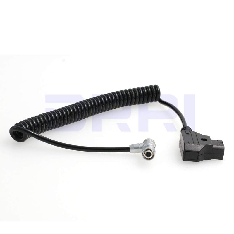  [AUSTRALIA] - DRRI Right Angle 4pin Female to dtap Coiled Cable for Portkeys BM5 BM7 HH7 HS7monitor Elbow Plug