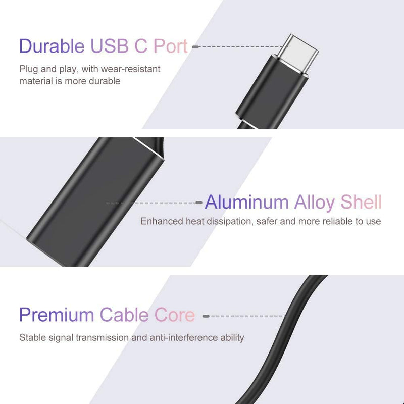  [AUSTRALIA] - USB C to HDMI Adapter 4K, AKwor HDMI to USB C (Thunderbolt 3) Adapter for Home Office, Compatible for MacBook Pro, iPad Pro 2018, iPad Air 4, S20, Surface Pro 7, XPS 13/15, Pixelbook and More - Black Type C to HDMI