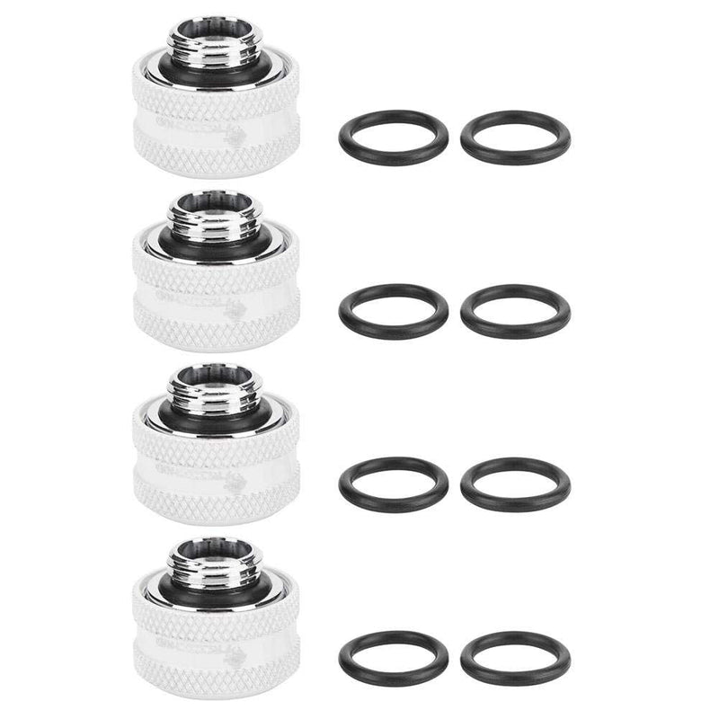  [AUSTRALIA] - 4 Pcs /8 Pcs OD 16mm Tube Fitting, fosa Water Cooling Compression Fitting with Sealing Ringsfor Rigid AcrylicTube for Computer Water Cooling System(White, 4 Pcs)