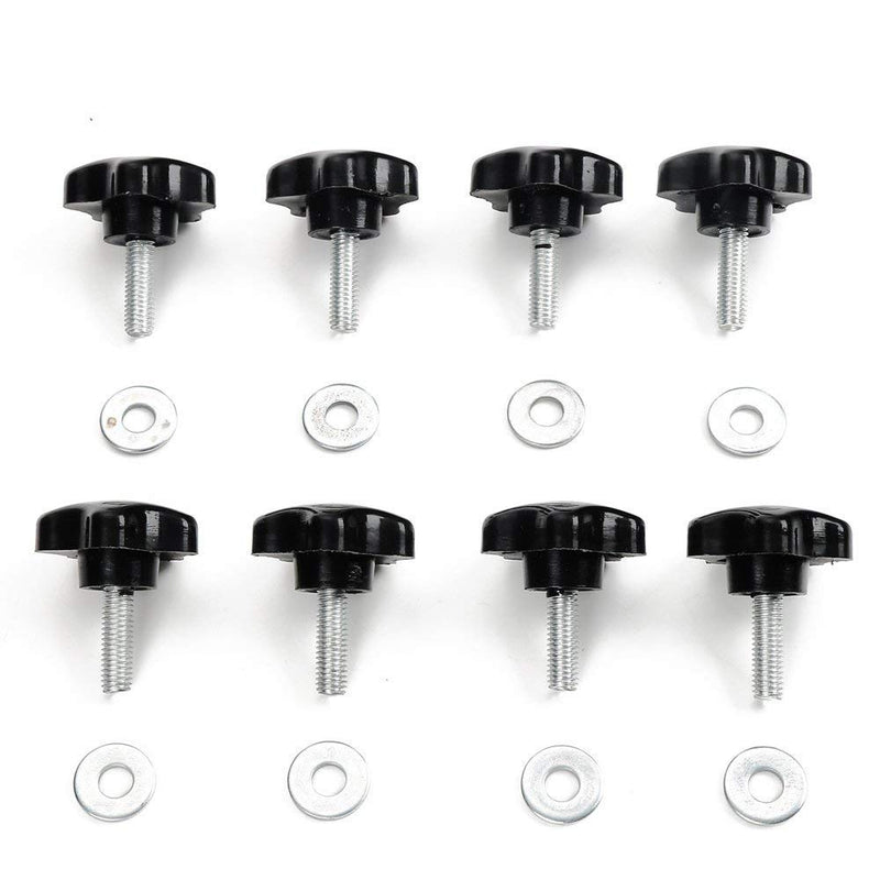  [AUSTRALIA] - Jecar 8 Hardtop Quick Removal Bolts Thumb Screws for Jeep Wrangler 1995-2020 YJ TJ JK JKU JL JLU Sports Sahara Freedom Rubicon X 2 4 door accessories(Black) 8 Screws ,Black