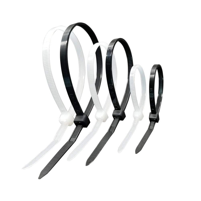  [AUSTRALIA] - Superun Zip Tie Kit - 400 Piece Zip Ties Assorted Sizes 4 Inch, 6 Inch, 8 Inch Mix Pack in Black & White Wire Ties assortment