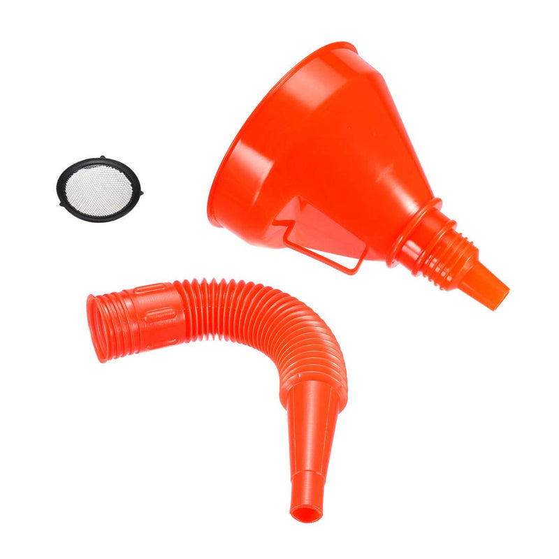  [AUSTRALIA] - uxcell Filter Funnel 5 Inch Plastic Feul Funnel with Tube for Car Petrol Engine Oil Water Fuel Gasoline and Other Liquids 2pcs