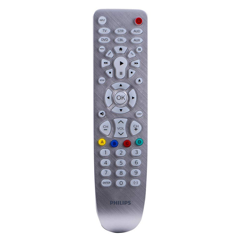  [AUSTRALIA] - Backlit Universal Remote Control by Philips, Works for Samsung, Vizio, TCL, HiSense, Sony, RCA, Panasonic, Roku, Apple TV, Smart TVs, Streaming Players, Blu-Ray, DVD, 6-Device, Silver, SRP3016S/27 6-Device Silver