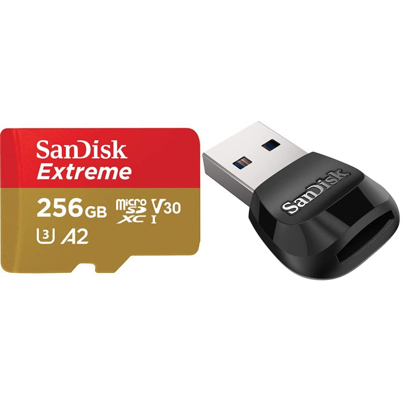  [AUSTRALIA] - SanDisk 256GB Extreme for Mobile Gaming microSD UHS-I Card - C10, U3, V30, 4K, A2, Micro SD - SDSQXA1-256G-GN6GN & MobileMate USB 3.0 microSD Card Reader- SDDR-B531-GN6NN SanDisk + Card Reader