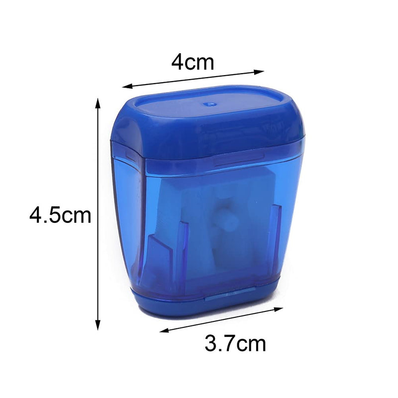  [AUSTRALIA] - Pencil Sharpeners, 4 Pcs Pencil Sharpener Manual Double Holes Pencil Sharpener with Lid Colored Pencil Sharpener for Kids, Portable Compact Pencil Sharpeners for School Office Home Art Supply