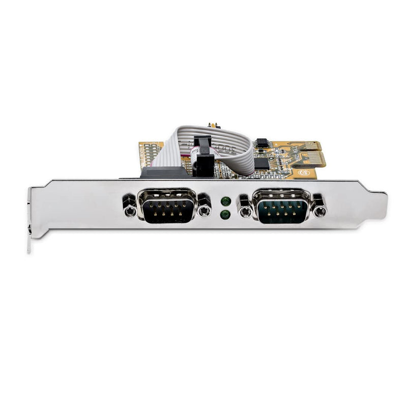  [AUSTRALIA] - StarTech.com 2-Port PCI Express Serial Interface Card, Dual Port PCIe to RS232 (DB9) Serial Card, 16C1050 UART, Low/Full Profile Brackets, COM Retention, for Windows/Linux (21050-PC-SERIAL-LP)