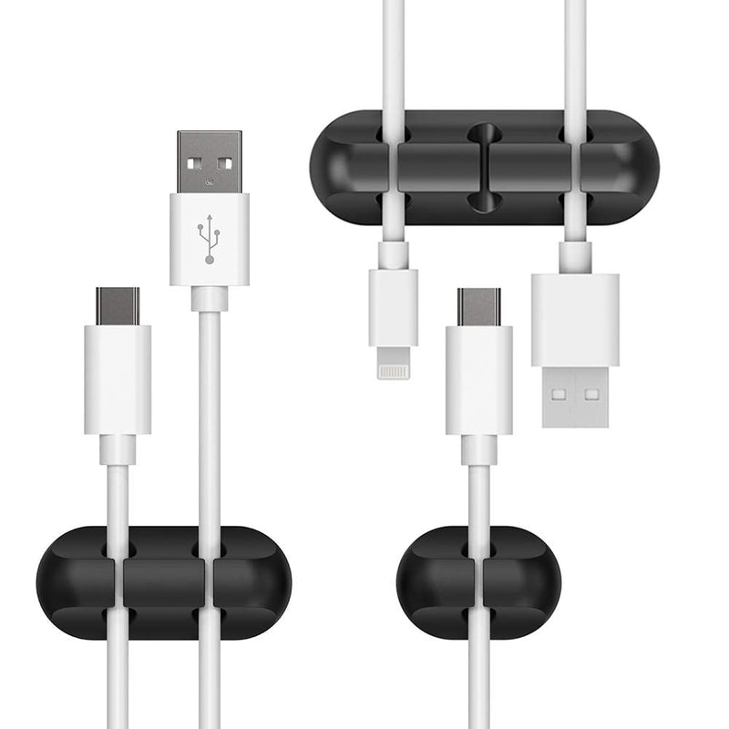  [AUSTRALIA] - 7 Packs Cable Clips, Simr Cord Organizer Cable Management for Desktop Charging Power Cable Cords Mouse Computer Nightstand Desk Wire Organizer, Self Adhesive Cord Holders (Black) Black