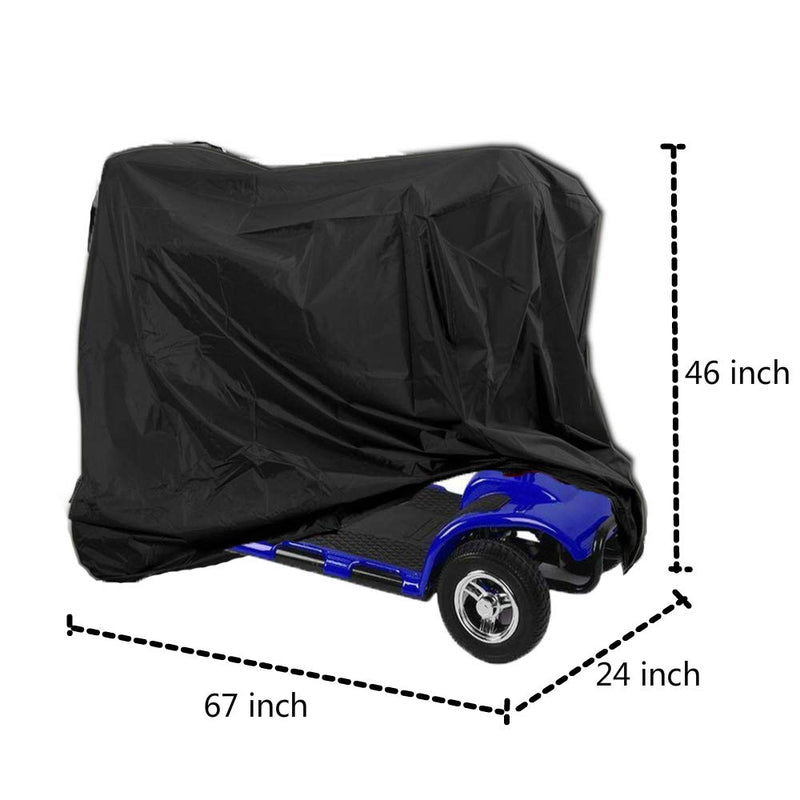  [AUSTRALIA] - Sqodok Mobility Scooter Cover Waterproof, Power Scooter Cover Wheelchair Cover for Travel, 300D Oxford Fabric Rain Protector from Dust Dirt Snow Rain Sun Rays - 67 x 24 x 46 inch (L x W x H)