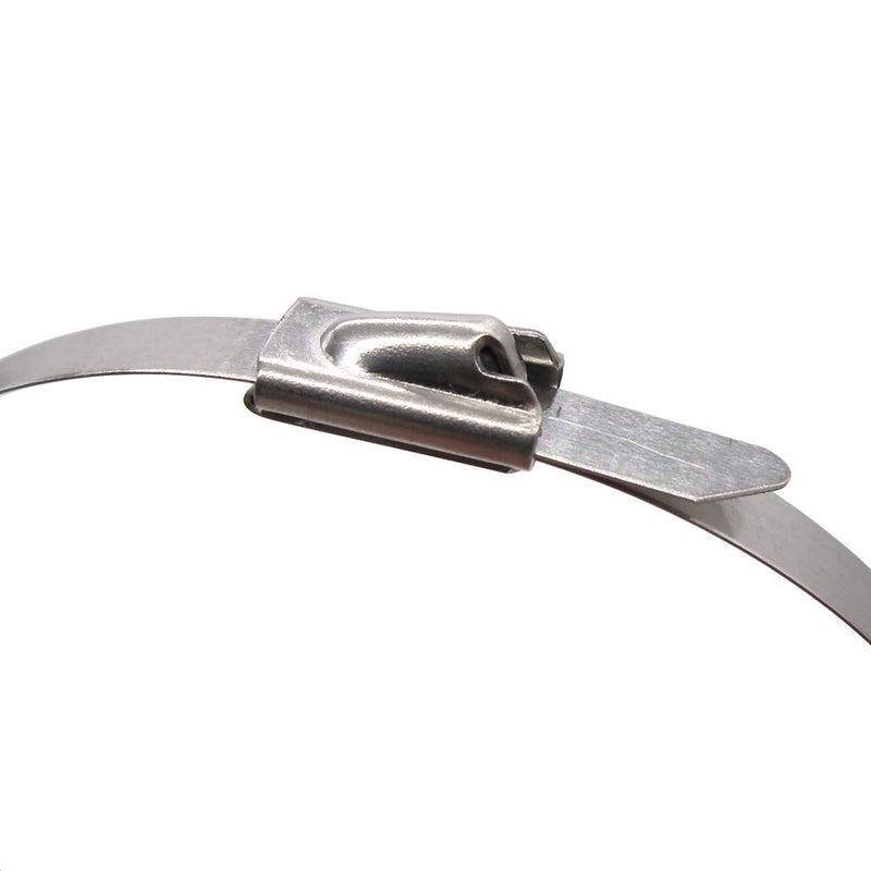  [AUSTRALIA] - Superun Metal Zip Ties 8 Inch Stainless Steel Tie Wrap 225 LBS Strength Heavy Duty Exhaust Wrap Pack of 100
