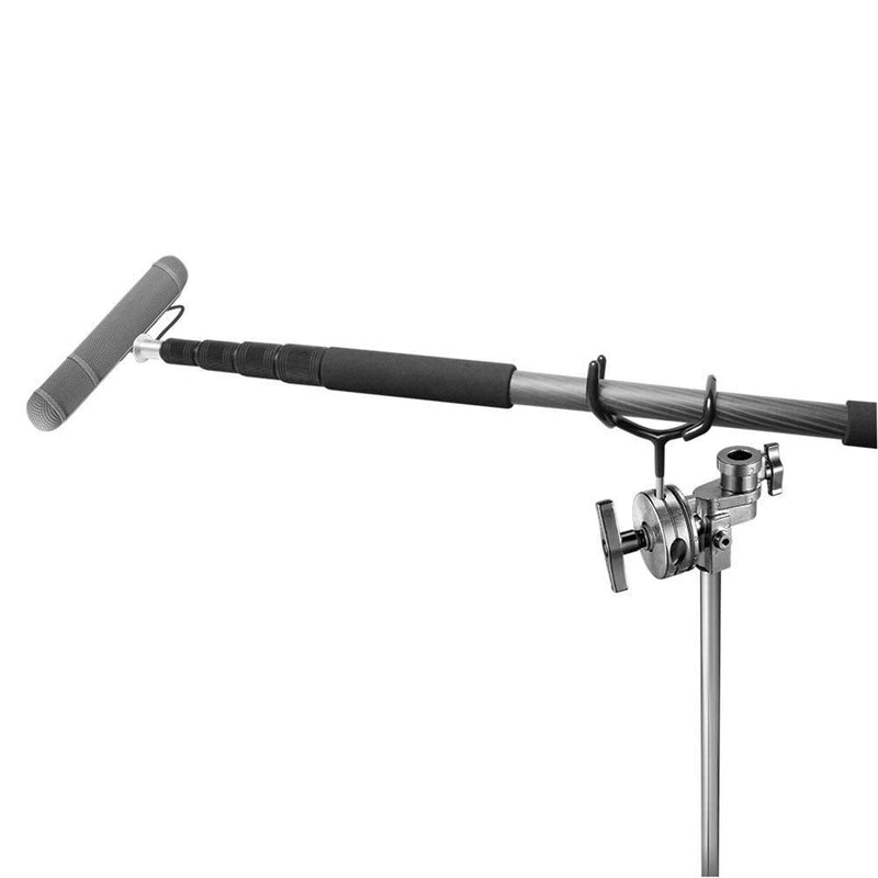  [AUSTRALIA] - Microphone Boompole Support Holder Audio Easy Hood Boom Pole-Black