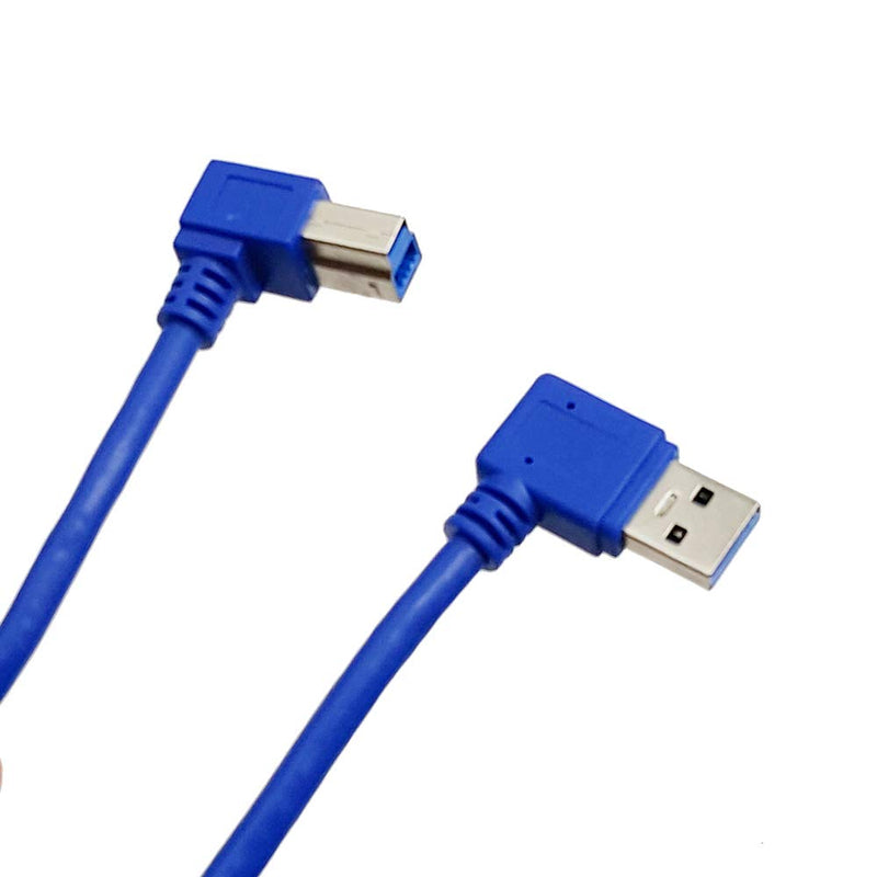  [AUSTRALIA] - Angled USB 3.0 Printer Cable;Seadream 1 ft / 30cm SuperSpeed USB 3.0 A Male Plug 90 Degree Right Angle to USB 3.0 B Male Left Angle Cable; A Right to B Left