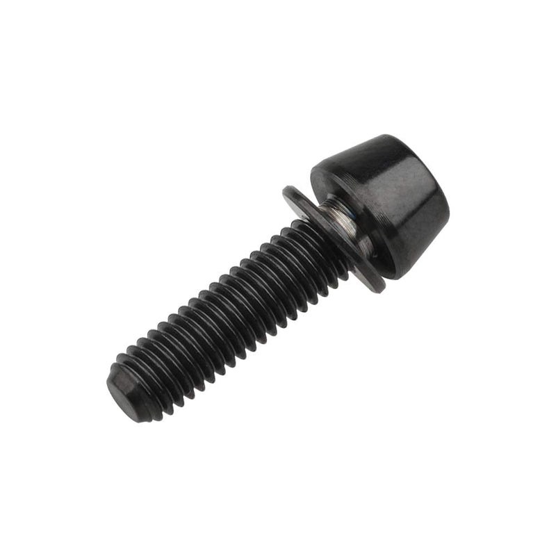  [AUSTRALIA] - Wanyifa Titanium Ti Allen Hex M5x16 18mm Tapered Head Bolt with Washer Screw for Bicycle Stem Parts Pack of 6 (Black, M5x18mm) Black