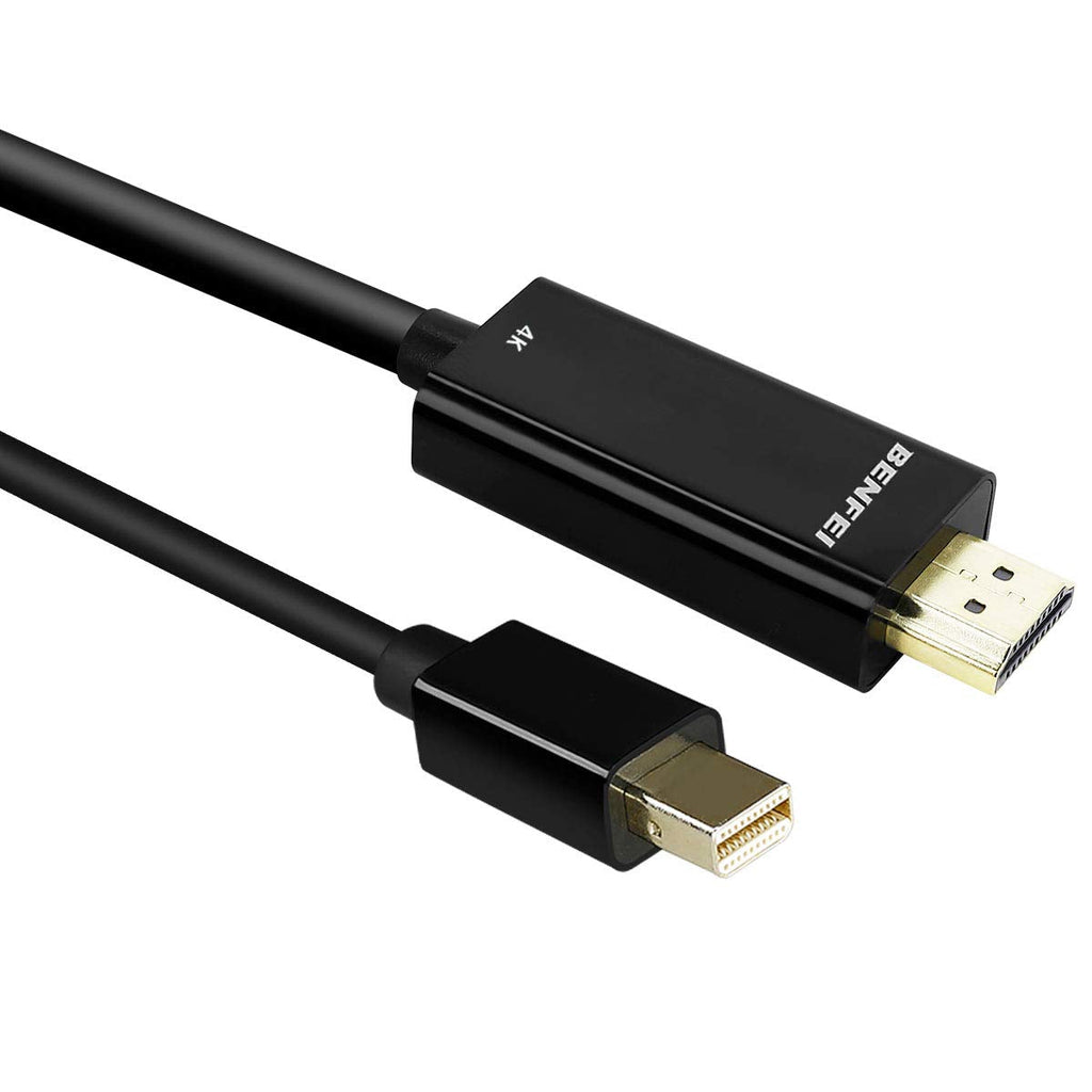  [AUSTRALIA] - Mini DisplayPort to HDMI Cable, Benfei 4K Mini DP to HDMI 6 Feet Cable (Thunderbolt Compatible) with MacBook Air/Pro, Surface Pro/Dock, Monitor, Projector Black