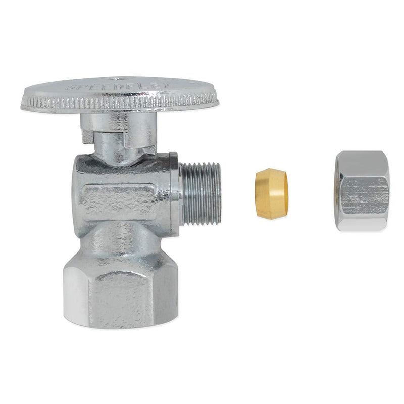  [AUSTRALIA] - Eastman 10733LF Quarter-Turn Angle Stop Valve, 1/2 inch FIP x 3/8 inch OD Comp, Chrome