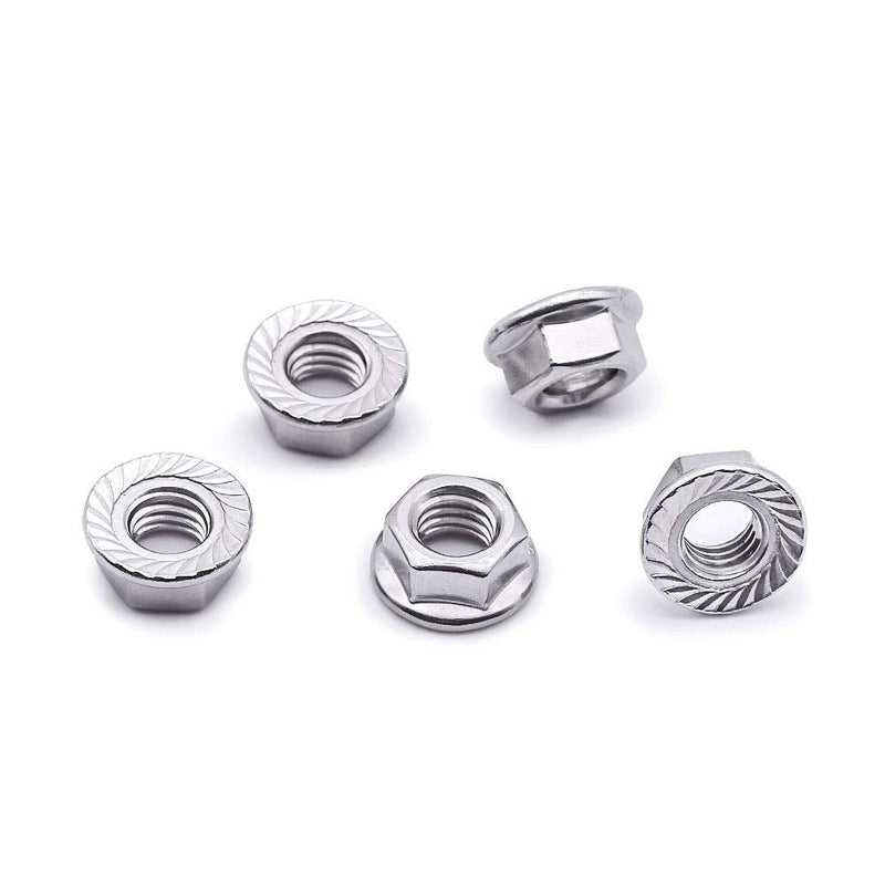  [AUSTRALIA] - M8-1.25 Serrated Flange Hex Lock Nuts, 304 Stainless Steel 18-8, Bright Finish, Full Thread, Pack of 25 M8-1.25 (25 PCS)