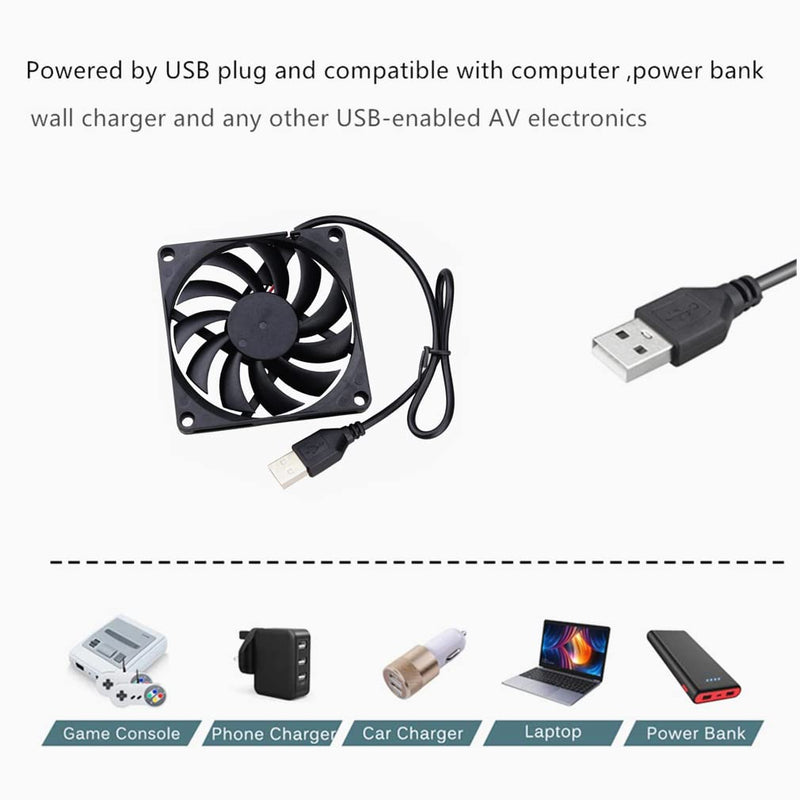  [AUSTRALIA] - Pocaton 5V USB DC Cooling Fan 80mm x 80mm x10mm Computer Case Fan PC Latop CPU Fan Cooler Heatsink