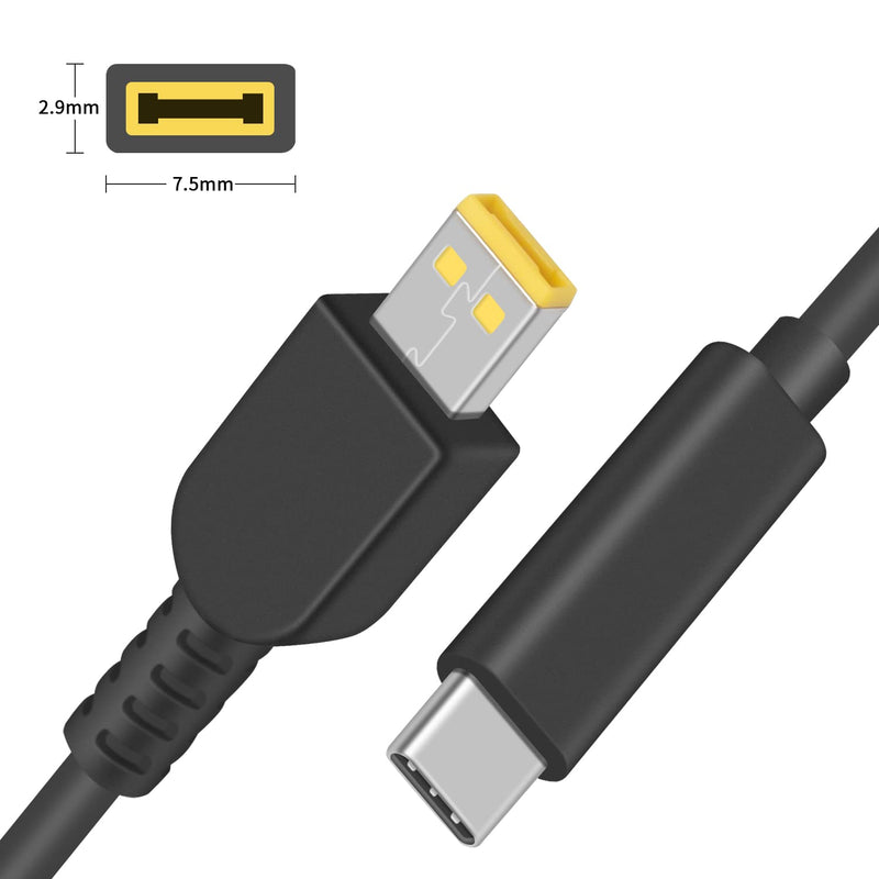  [AUSTRALIA] - Duttek USB C Input to Slim Tip Power Charging Cable, USB C Male to Mini USB Square Port Power Cable, Suitable for Thinkpad Laptop Power Cord 65w Only Power Supply. 5FT/1.5M