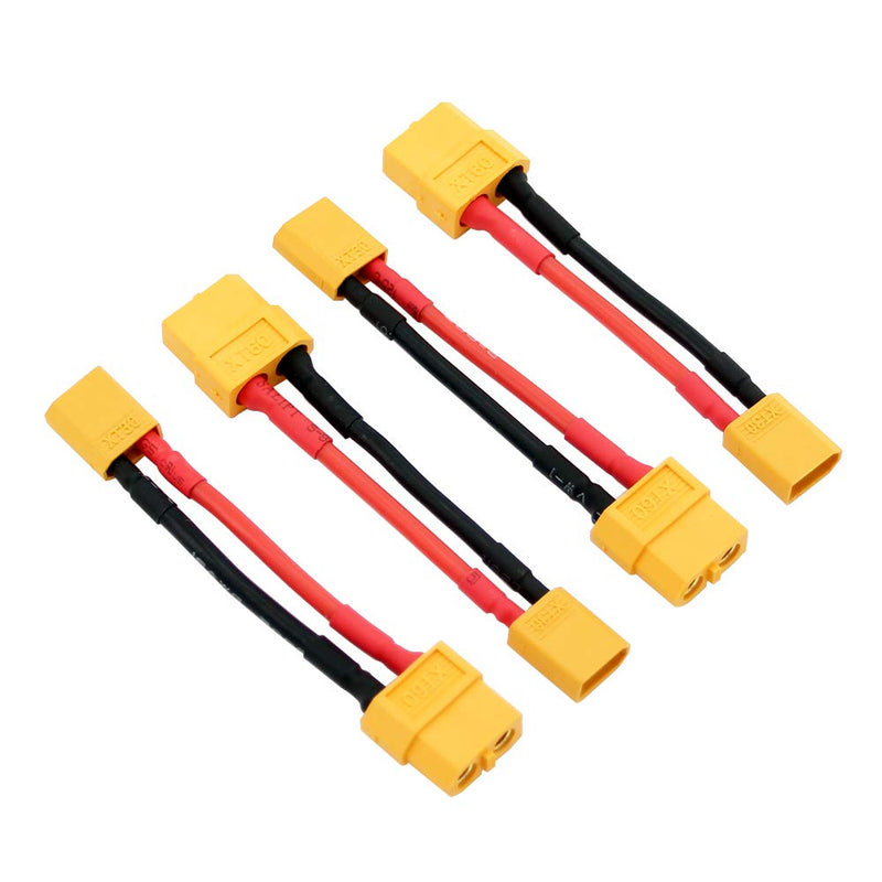  [AUSTRALIA] - 4pcs Male XT30 to Female XT60 / XT-60 Connector Adapter with 16awg 5cm Wire(BDHI-91)