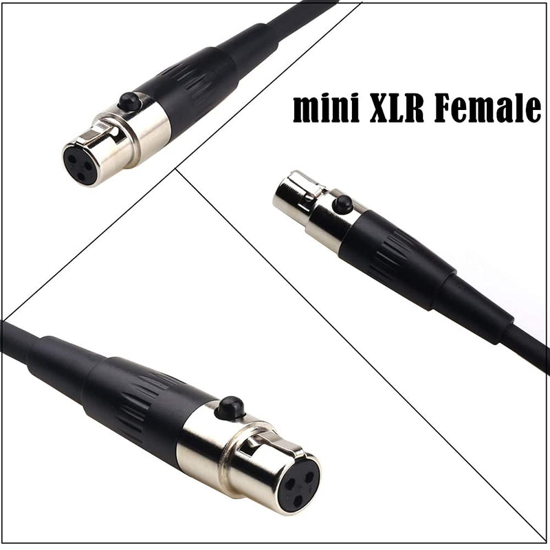  [AUSTRALIA] - Seadream Mini XLR to XLR Female to Female Cable, 3-Pin Mini XLR Female (TA3F) to Regular XLR Female Pro Lapel Microphone Cable (5FT) 5FT