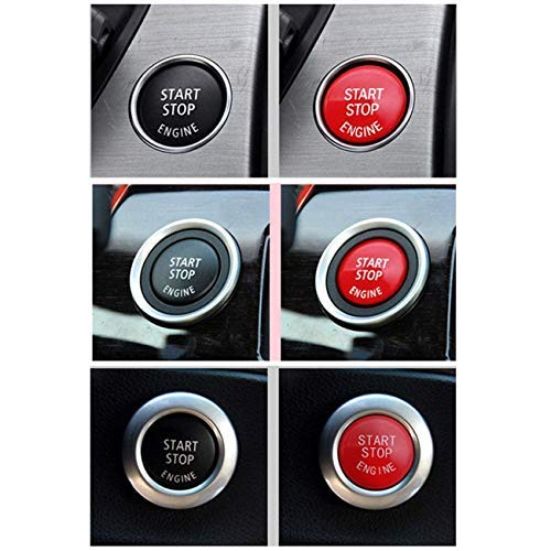 Partol Car Engine Start Stop Switch Button Cover For BMW E60 E70 E71 E72 E83 E84 E90 E91 E92 E93 3/5 Series, Engine Switch Power Ignition Start Stop Button Replacement (Black) - LeoForward Australia