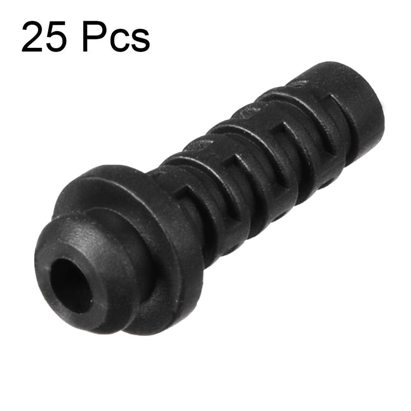  [AUSTRALIA] - uxcell 25pcs 4mm Inner Dia PVC Strain Relief Cord Boot Protector Power Tool Hose Black