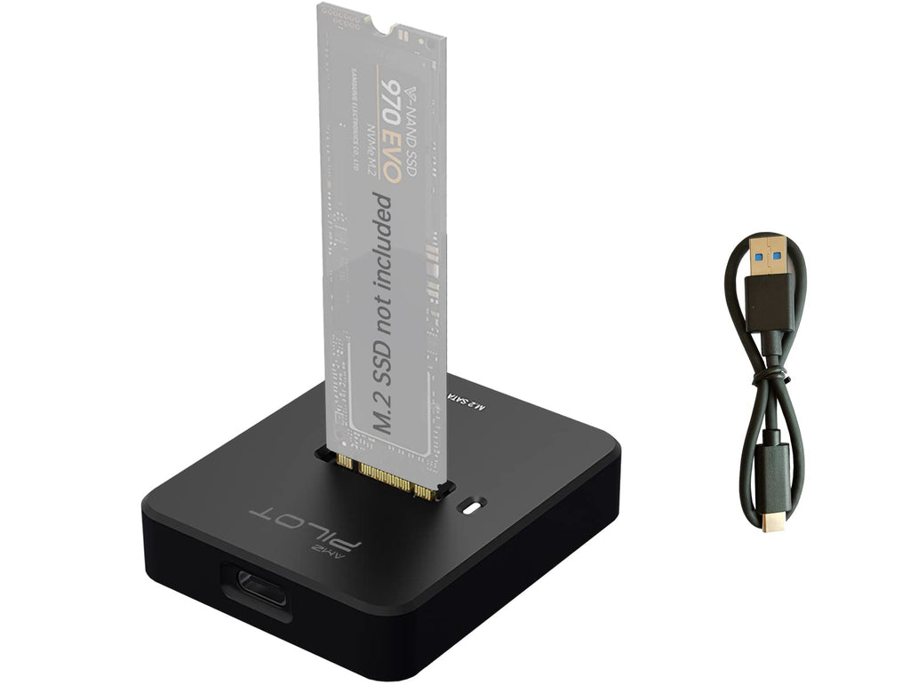  [AUSTRALIA] - AMZPILOT M.2 NVMe & SATA to USB C Docking Station, M.2 SSD to USB A C Reader Adapter for Both M.2 (M Key, B+M Key) NVMe and SATA NGFF SSD Dock, Size for 2280 2260 2242 2230 22110 Enclosure - Plastic M.2 Dock [Plastic]