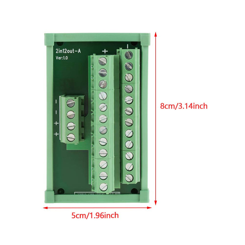  [AUSTRALIA] - 12 Position Power Distribution Board DIN Rail Mount Interface Module Breakout Board Used for 35mm Rails