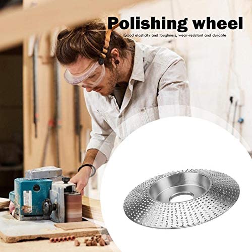  [AUSTRALIA] - JoyTube 4 Inch Wood Grinder Shaping Disc, 5/8” Bore Tungsten Carbide Grinding Wheel Abrasive Disc Angle Carving Tool Flat Flat slope