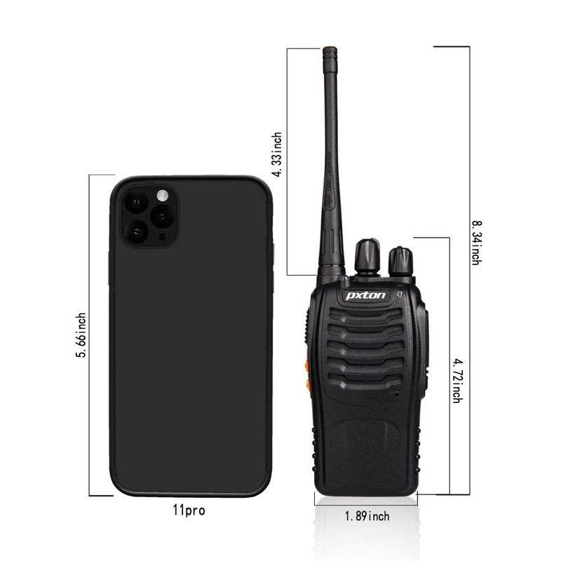 pxton Walkie Talkies Rechargeable Long Range Two-Way Radios with Earpieces,2-Way Radios UHF Handheld Transceiver Walky Talky with Flashlight Li-ion Battery and Charger（2 Pack） 2-pack - LeoForward Australia