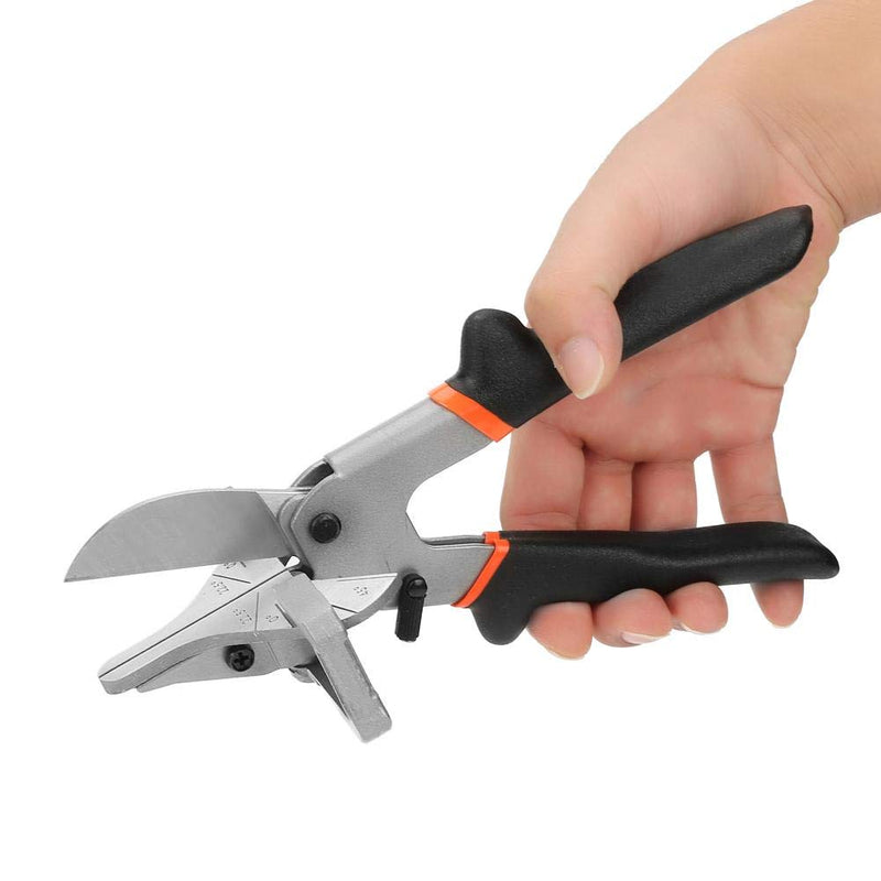  [AUSTRALIA] - ZJchao Multi Angle Miter Shear Cutter, PVC Trunking Tube Stainless Steel Multi Angle Miter Gasket Shear Trim Cutter Hand Tool 0 Degree to 135 Degree Replaceable Blade