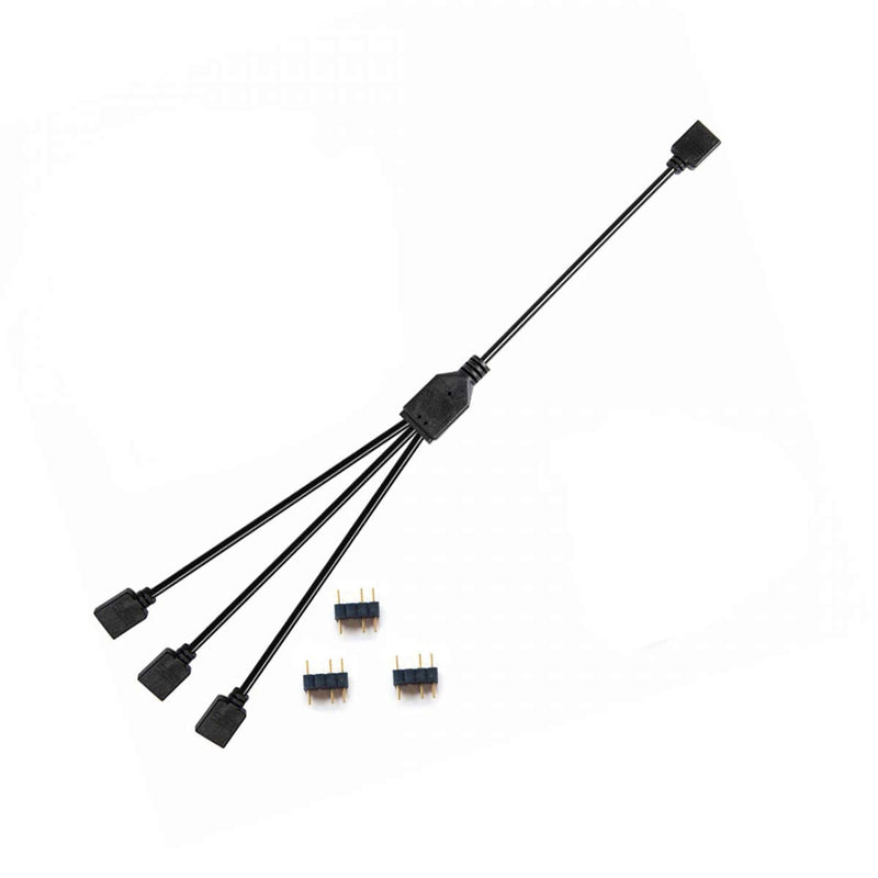  [AUSTRALIA] - RGB Extension Cable 3 Pin, RGB Interface Extension Cable, 5 V Argb 3-Pin 1-4/1-5 Connector Hub 5V-3PIN-1TO3