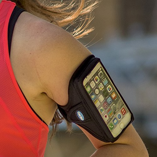 Tune Belt AB89 Cell Phone Armband Holder for iPhone 11 Pro, SE 2020, X/XS, Galaxy S9 S10e - Extra-Roomy Pocket Fits OtterBox / Large Case - Water Resistant Pouch for Running and Working Out - LeoForward Australia
