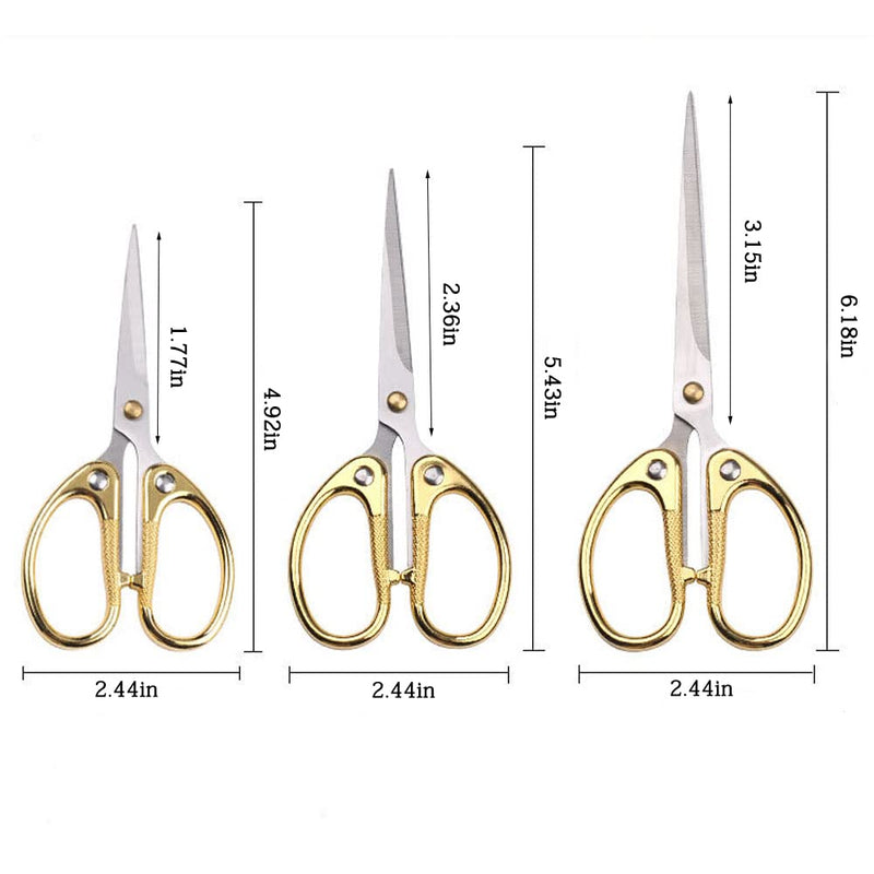  [AUSTRALIA] - Set of 3 Office Small scissors, Stainless Steel Zinc Alloy Paper-cutting Scissors, Children's Hand-made Scissors, Stationery Scissors Kids Scissors Supplies