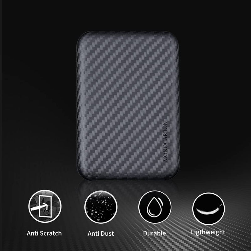  [AUSTRALIA] - MONOCARBON Real Carbon Fiber Case Compatible with Magsafe Battery Pack, Slim Ultra-Thin Shockproof Cover, Lightweighter Anti-Scratch Cover Case for Magsafe Portable Charger, Matte Finish.