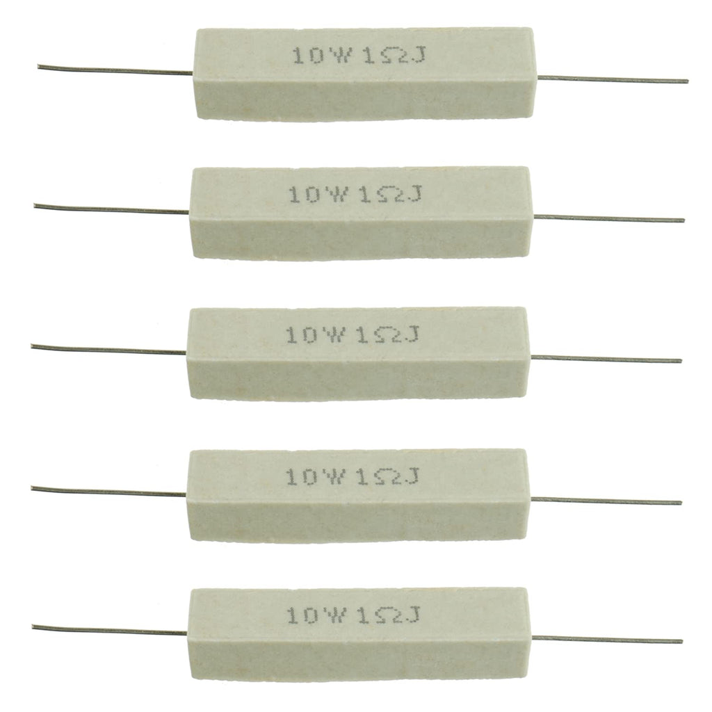 [AUSTRALIA] - BOJACK Ceramic Cement Resistor 10W 1 ohm Resistance 5% Ceramic Wire Wound Resistors（Pack of 5 pcs）