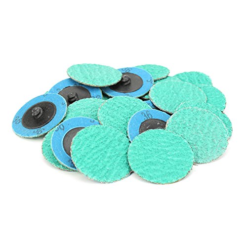  [AUSTRALIA] - BHA Green Zirconia with Grind Aid Quick Change Sanding Discs Type R Male Roll On, 2" (36 Grit) - 25 Pack 36 Grit