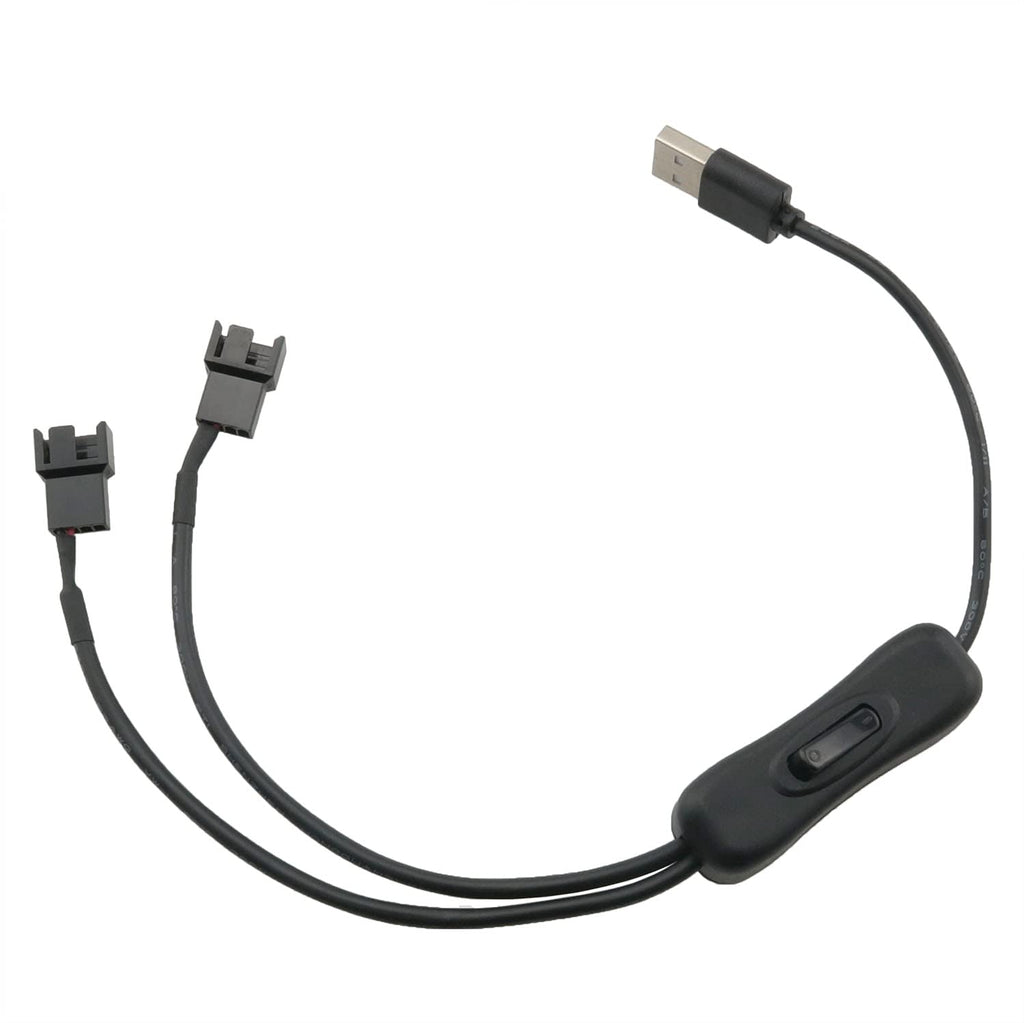  [AUSTRALIA] - ZRM&E USB Male to Dual 4PIN Adapter Cable 37cm Computer Fan Cable with ON/Off Switch